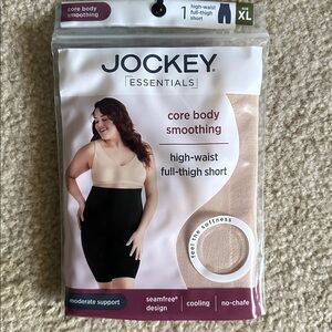 Jockey Essentials High-Waist Full-Thigh Short in Black and Cream